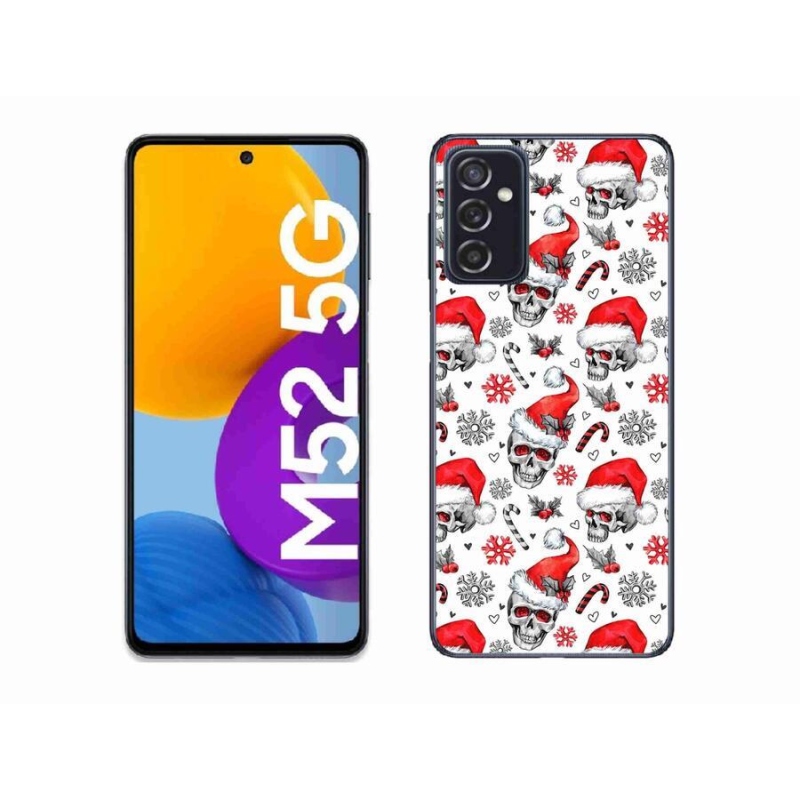 Gelový kryt mmCase na mobil Samsung Galaxy M52 5G - vánoční lebky