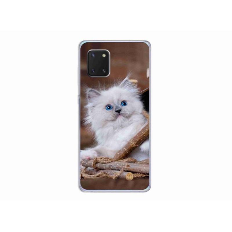 Gelový kryt mmCase na mobil Samsung Galaxy Note 10 Lite - bílé kotě
