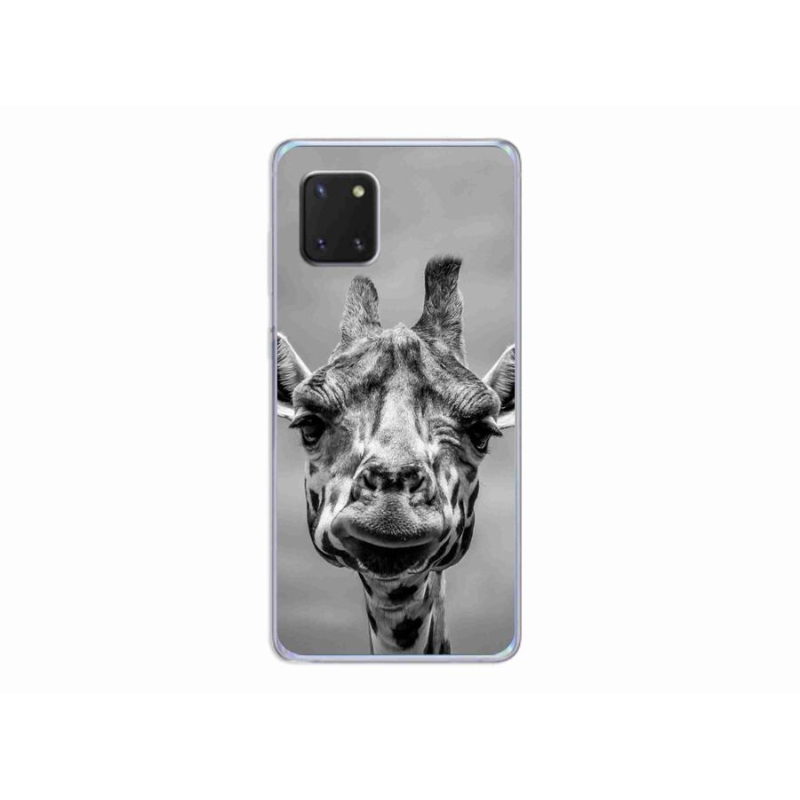 Gelový kryt mmCase na mobil Samsung Galaxy Note 10 Lite - černobílá žirafa