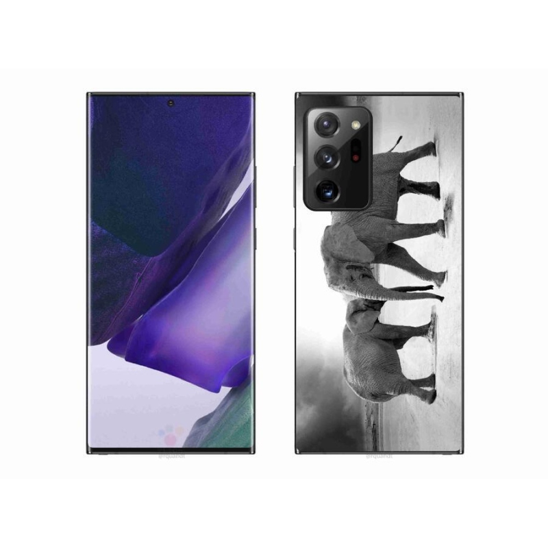 Gelový kryt mmCase na mobil Samsung Galaxy Note 20 Ultra - černobílí sloni