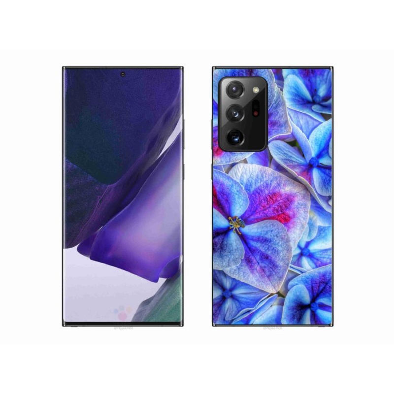 Gelový kryt mmCase na mobil Samsung Galaxy Note 20 Ultra - modré květy 1