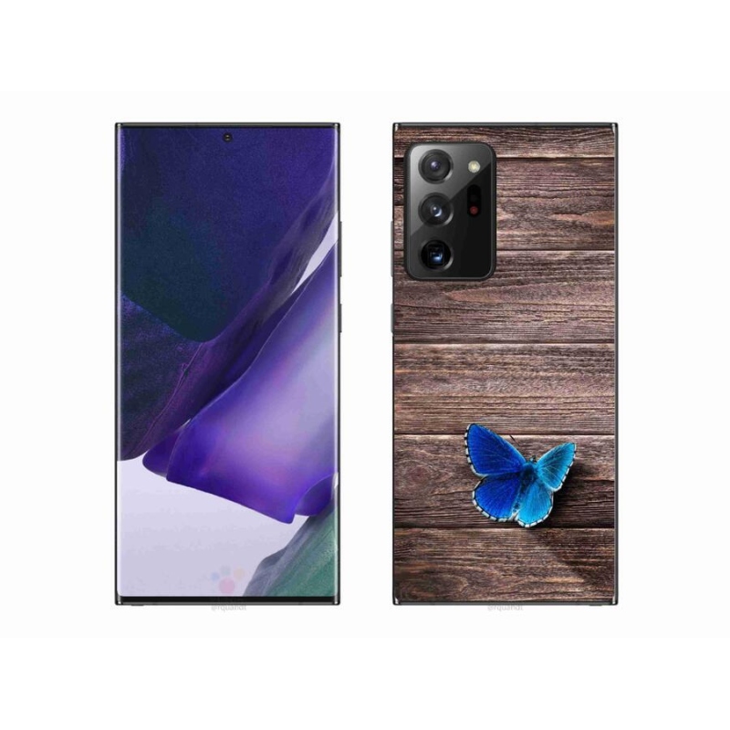 Gelový kryt mmCase na mobil Samsung Galaxy Note 20 Ultra - modrý motýl 1