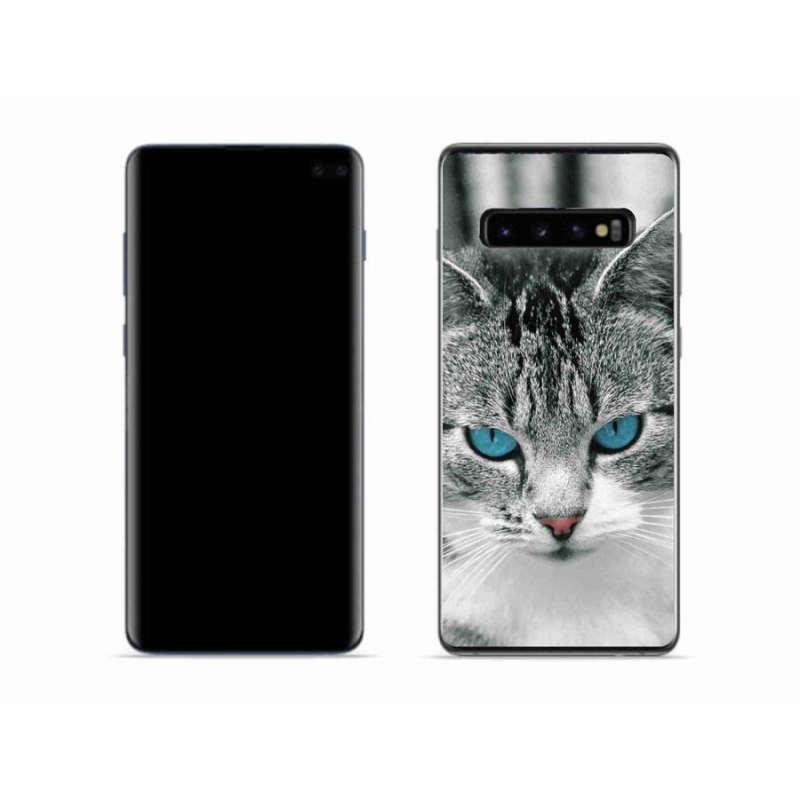 Gelový kryt mmCase na mobil Samsung Galaxy S10 - kočičí pohled 1