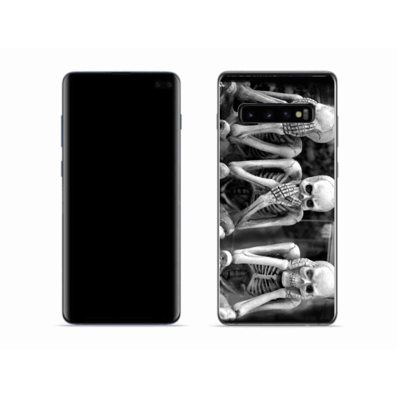 Gelový kryt mmCase na mobil Samsung Galaxy S10 - kostlivci