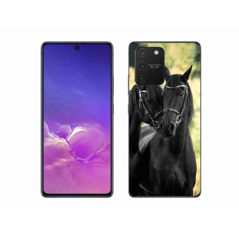 Gelový kryt mmCase na mobil Samsung Galaxy S10 Lite - dva černí koně
