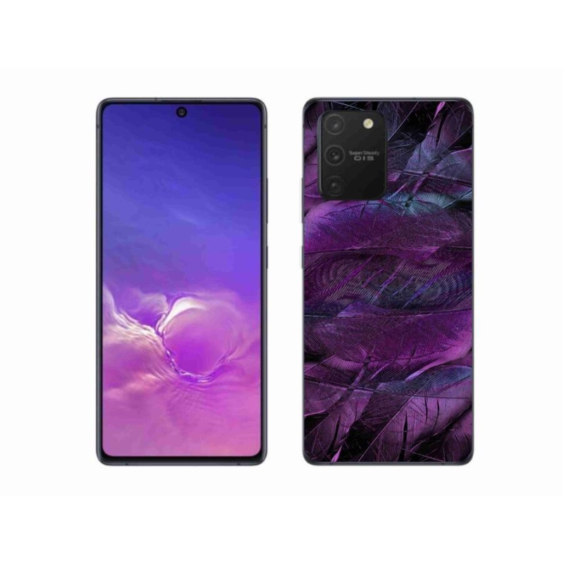 Gelový kryt mmCase na mobil Samsung Galaxy S10 Lite - fialová pírka