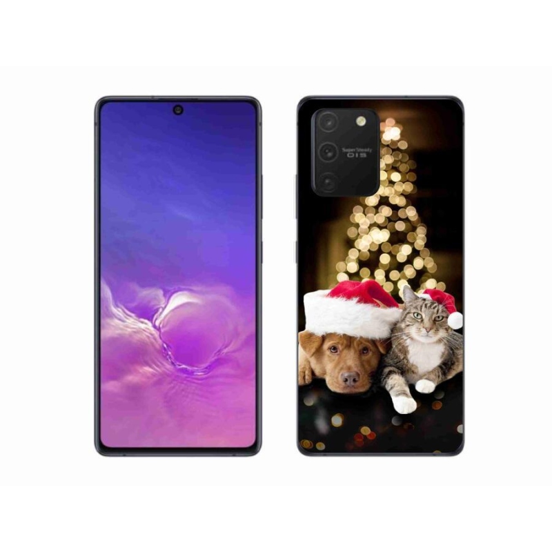 Gelový kryt mmCase na mobil Samsung Galaxy S10 Lite - vánoční pes a kočka