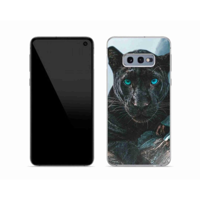 Gelový kryt mmCase na mobil Samsung Galaxy S10e - černý panter