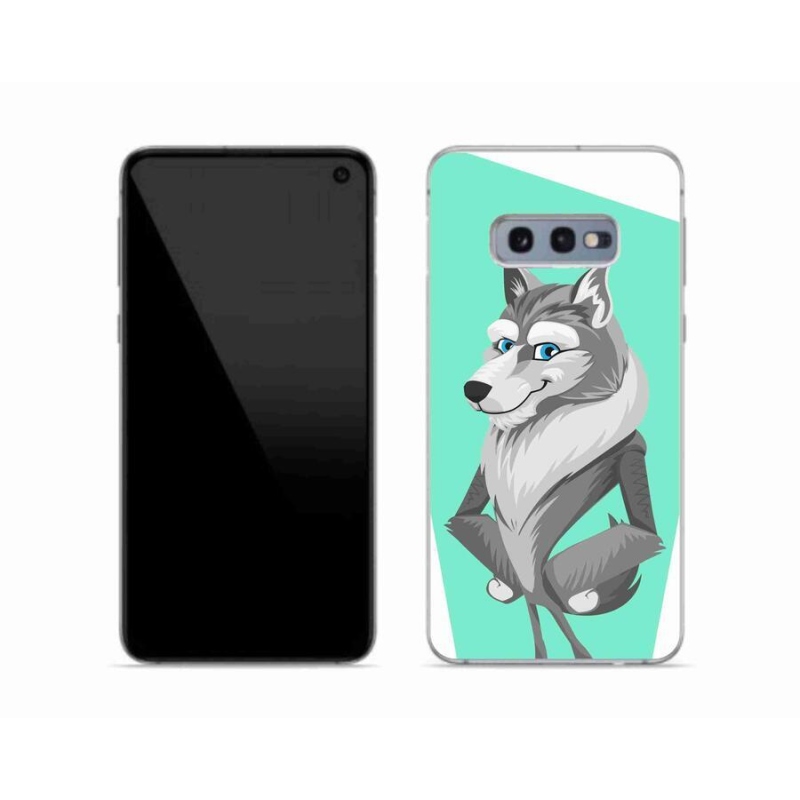 Gelový kryt mmCase na mobil Samsung Galaxy S10e - kreslený vlk