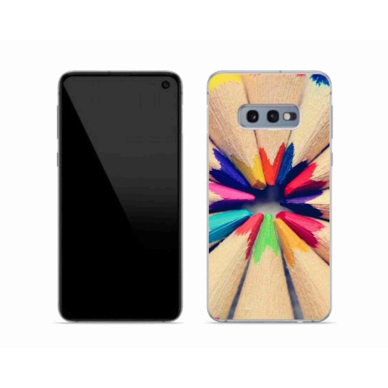 Gelový kryt mmCase na mobil Samsung Galaxy S10e - pastelky