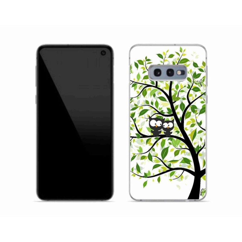 Gelový kryt mmCase na mobil Samsung Galaxy S10e - sovičky na stromě