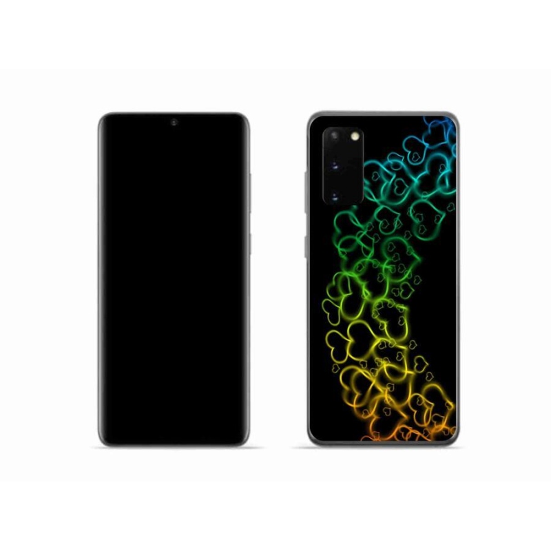 Gelový kryt mmCase na mobil Samsung Galaxy S20 - barevná srdíčka