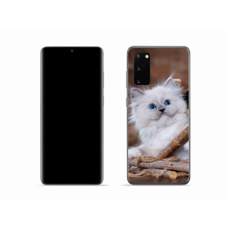 Gelový kryt mmCase na mobil Samsung Galaxy S20 - bílé kotě
