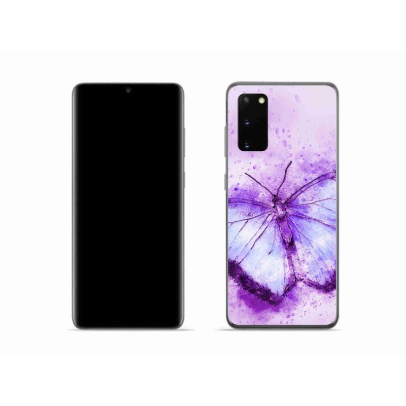 Gelový kryt mmCase na mobil Samsung Galaxy S20 - fialový motýl