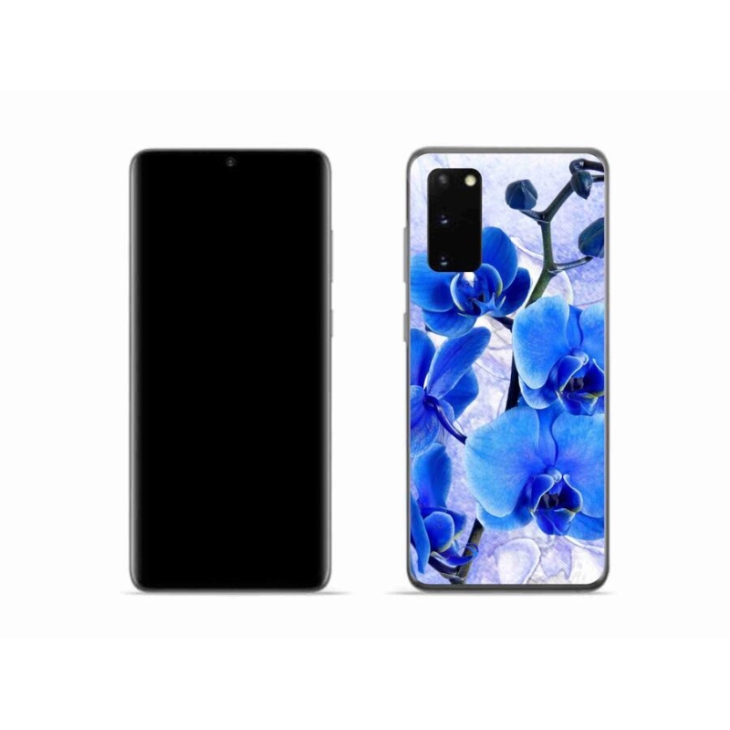 Gelový kryt mmCase na mobil Samsung Galaxy S20 - modré květy