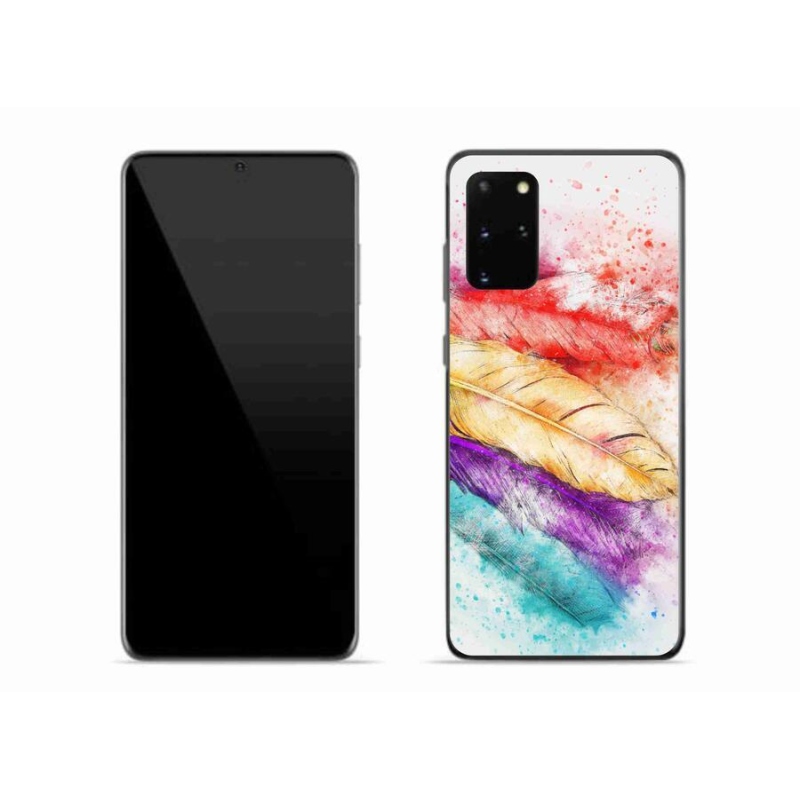 Gelový kryt mmCase na mobil Samsung Galaxy S20 Plus - barevné peří