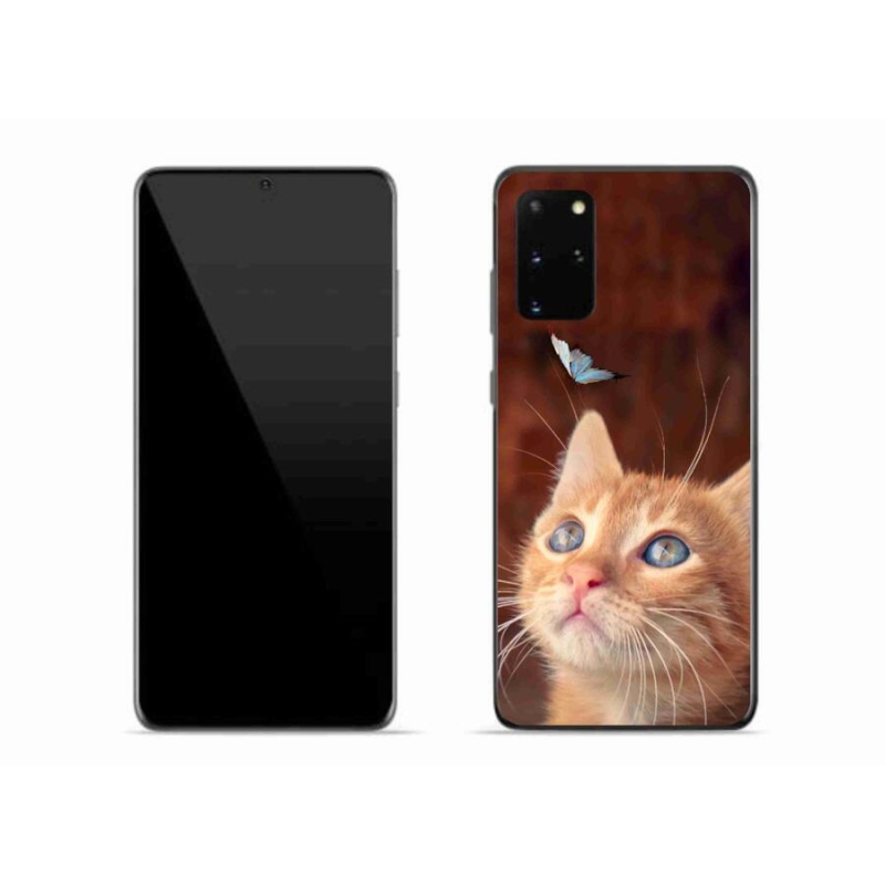 Gelový kryt mmCase na mobil Samsung Galaxy S20 Plus - motýl a kotě