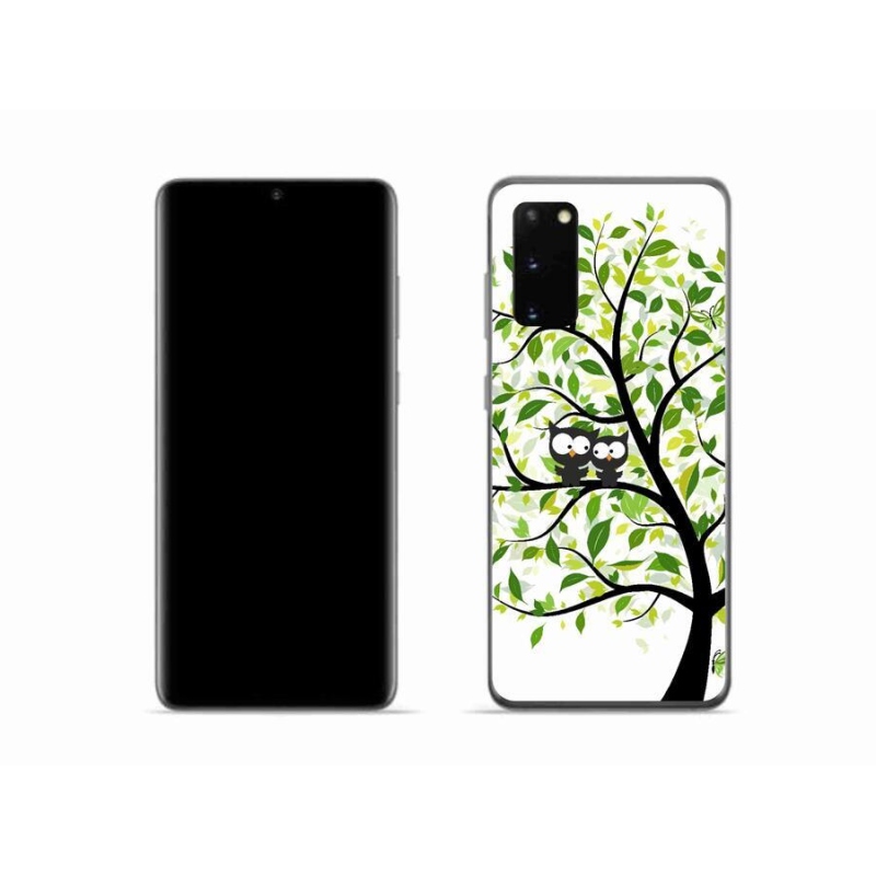 Gelový kryt mmCase na mobil Samsung Galaxy S20 - sovičky na stromě