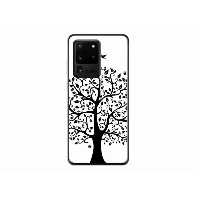 Gelový kryt mmCase na mobil Samsung Galaxy S20 Ultra - černobílý strom