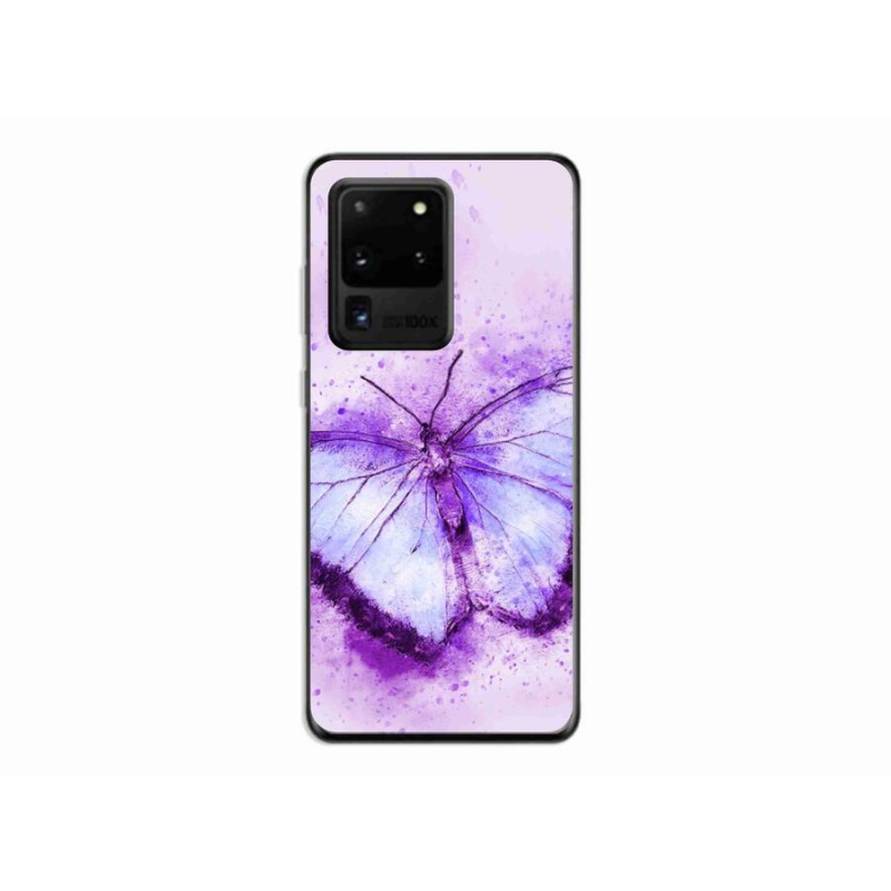 Gelový kryt mmCase na mobil Samsung Galaxy S20 Ultra - fialový motýl