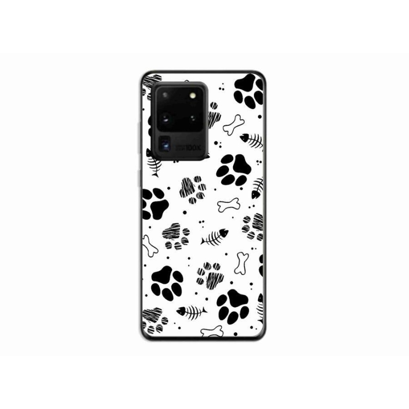 Gelový kryt mmCase na mobil Samsung Galaxy S20 Ultra - psí tlapky 1