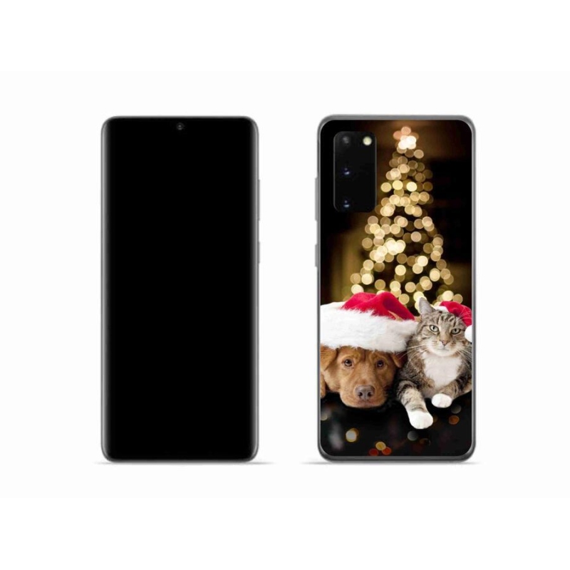 Gelový kryt mmCase na mobil Samsung Galaxy S20 - vánoční pes a kočka