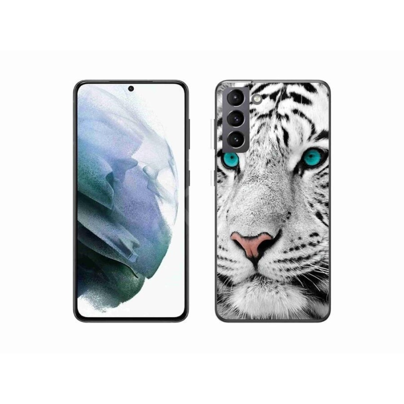 Gelový kryt mmCase na mobil Samsung Galaxy S21 - bílý tygr