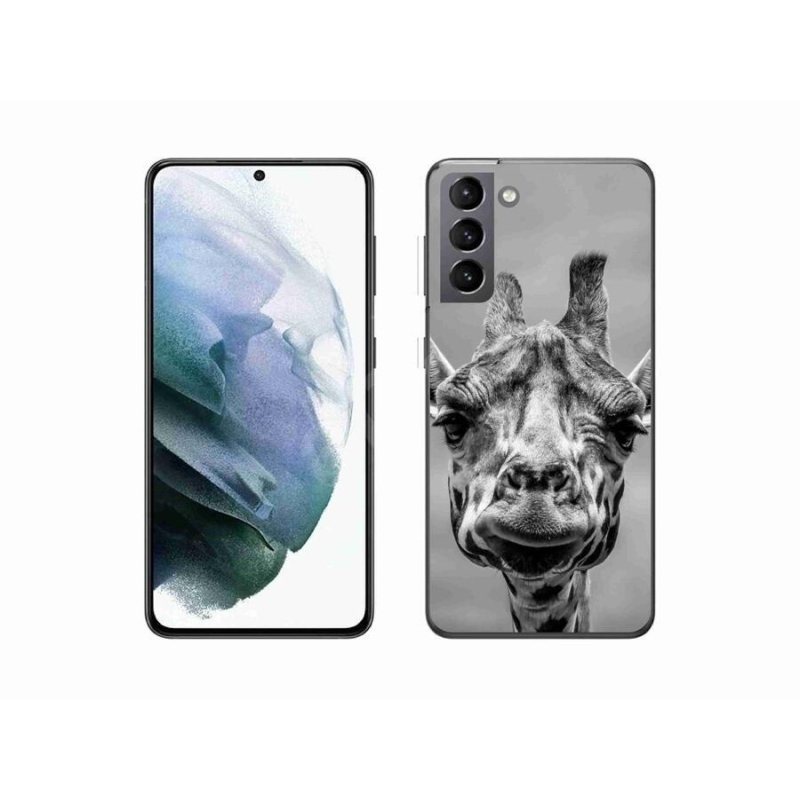 Gelový kryt mmCase na mobil Samsung Galaxy S21 - černobílá žirafa