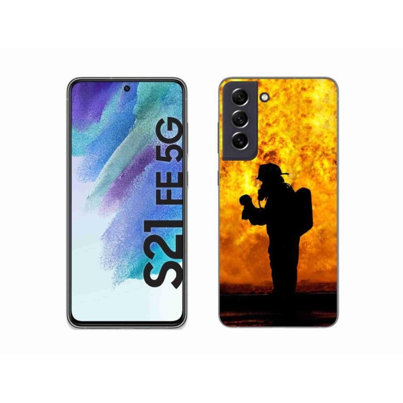 Gelový kryt mmCase na mobil Samsung Galaxy S21 FE 5G - hasič