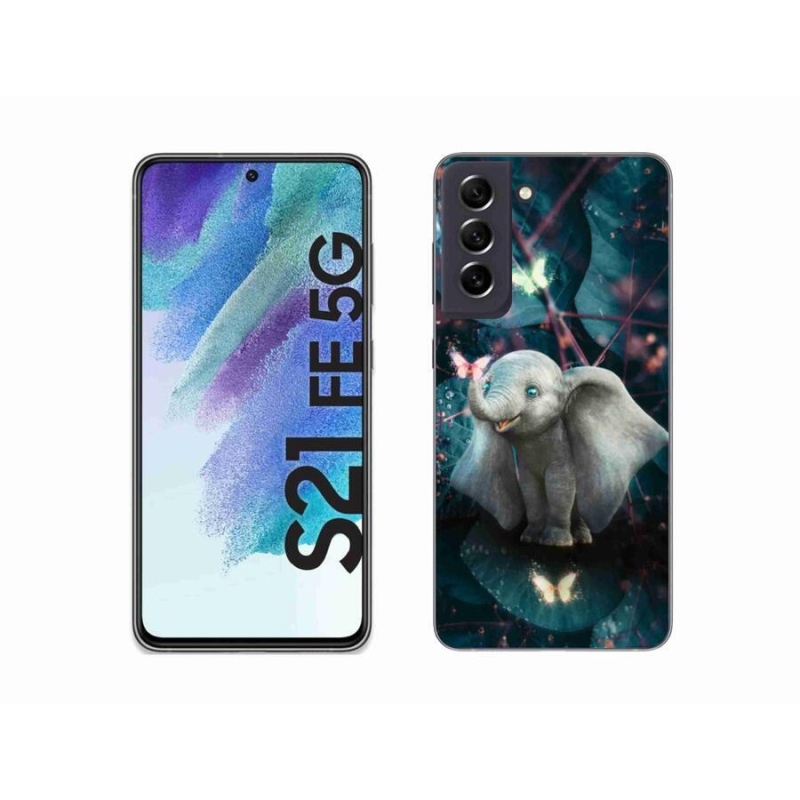 Gelový kryt mmCase na mobil Samsung Galaxy S21 FE 5G - roztomilý slon