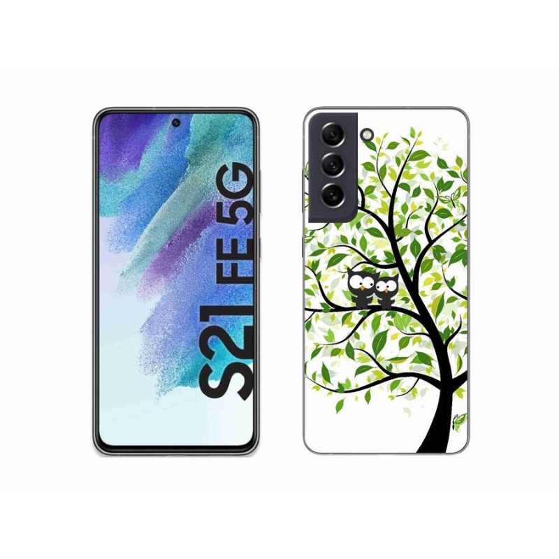 Gelový kryt mmCase na mobil Samsung Galaxy S21 FE 5G - sovičky na stromě