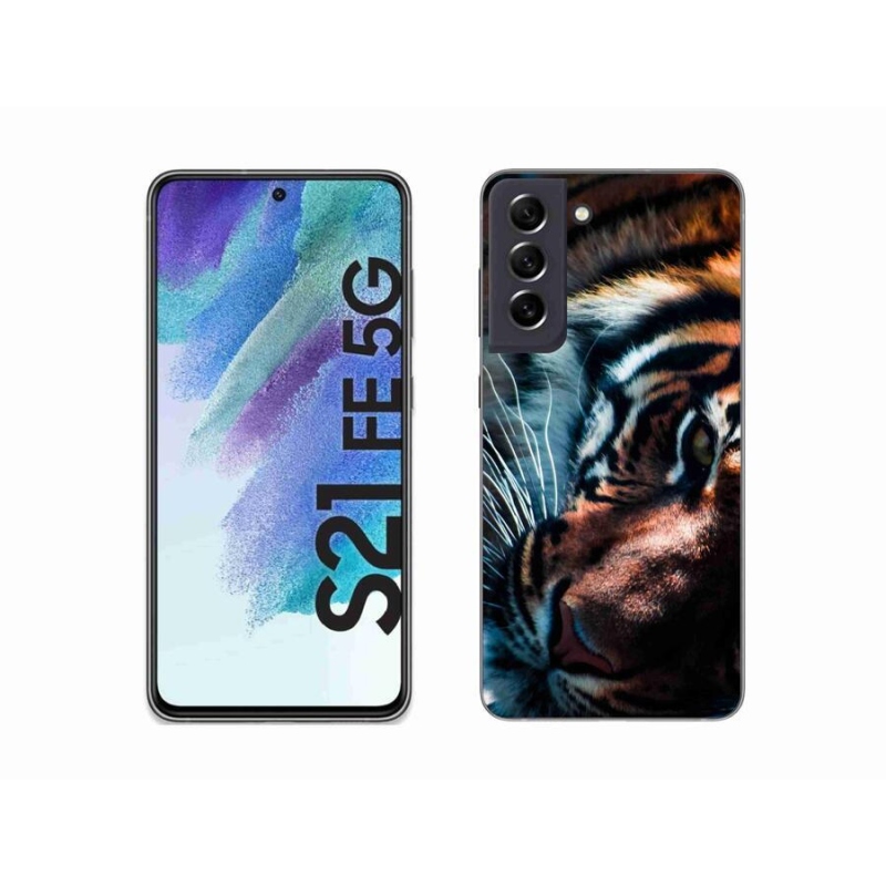 Gelový kryt mmCase na mobil Samsung Galaxy S21 FE 5G - tygří pohled