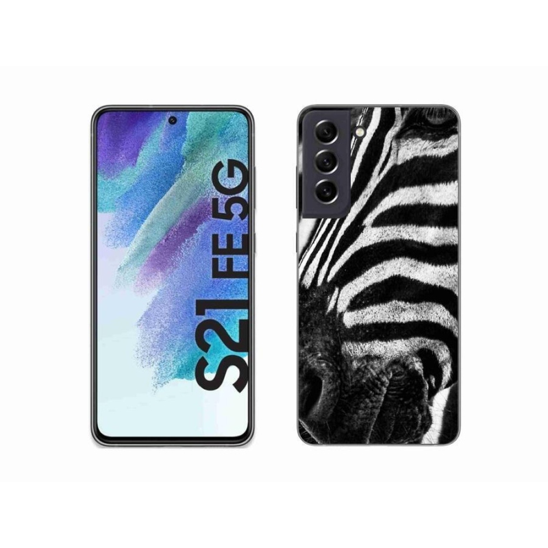 Gelový kryt mmCase na mobil Samsung Galaxy S21 FE 5G - zebra