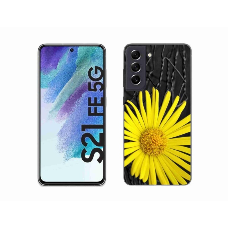 Gelový kryt mmCase na mobil Samsung Galaxy S21 FE 5G - žlutá květina