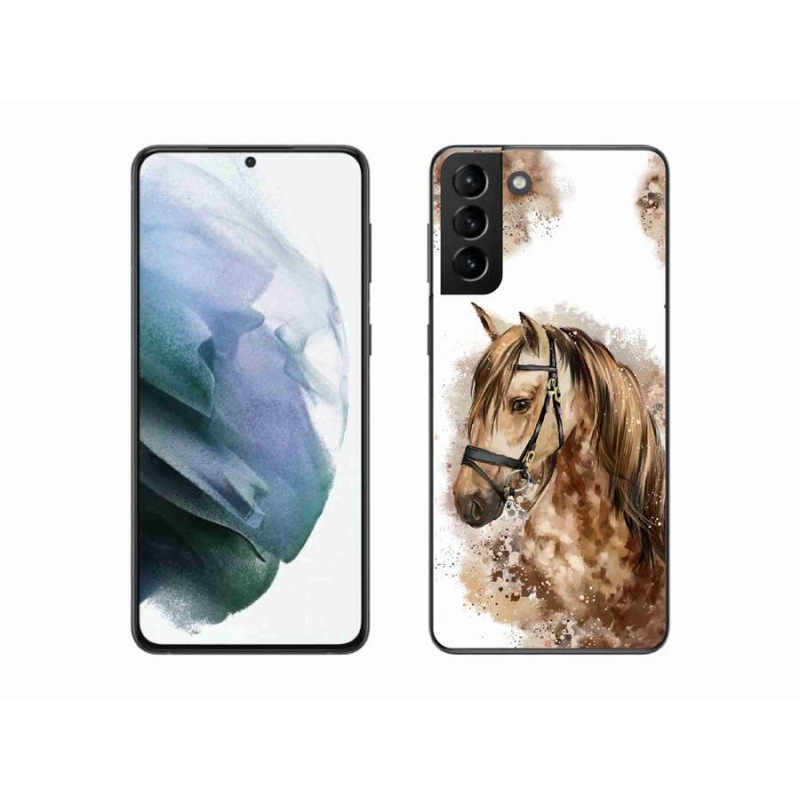 Gelový kryt mmCase na mobil Samsung Galaxy S21 Plus - hnědý kreslený kůň
