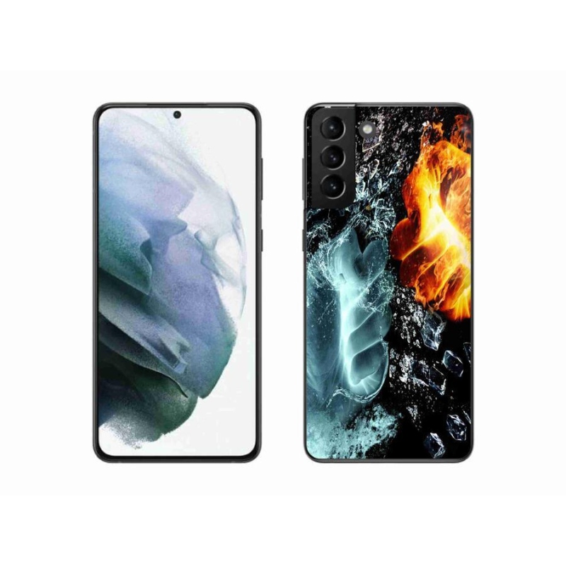 Gelový kryt mmCase na mobil Samsung Galaxy S21 Plus - voda a oheň