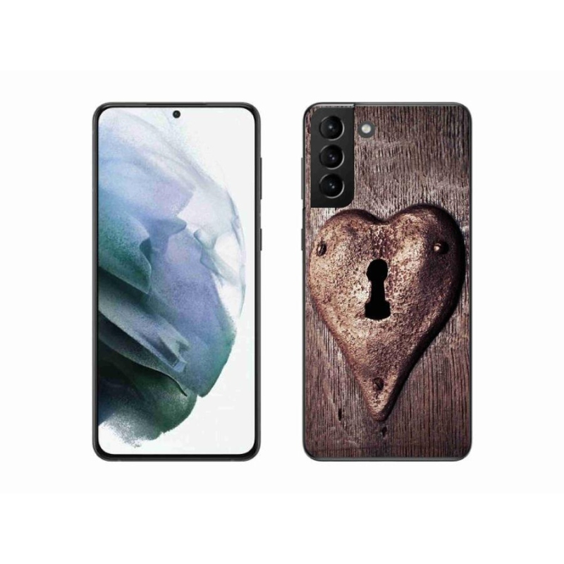 Gelový kryt mmCase na mobil Samsung Galaxy S21 Plus - zámek ve tvaru srdce