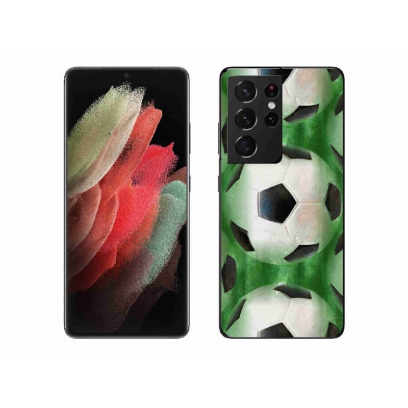 Gelový kryt mmCase na mobil Samsung Galaxy S21 Ultra 5G - fotbalový míč