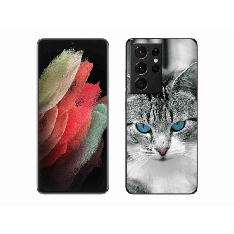 Gelový kryt mmCase na mobil Samsung Galaxy S21 Ultra 5G - kočičí pohled 1
