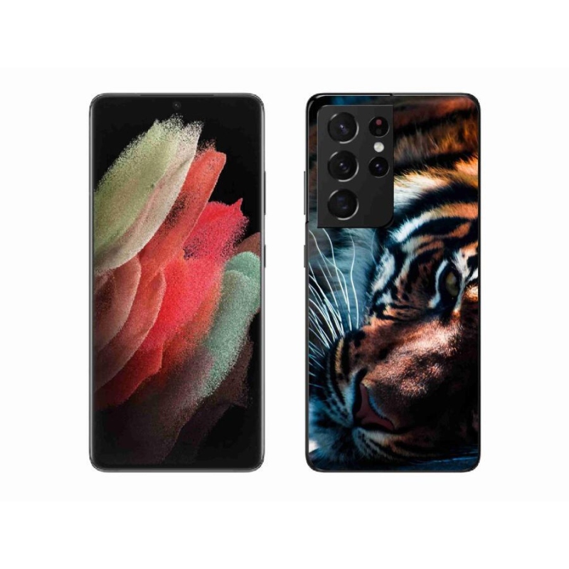 Gelový kryt mmCase na mobil Samsung Galaxy S21 Ultra 5G - tygří pohled