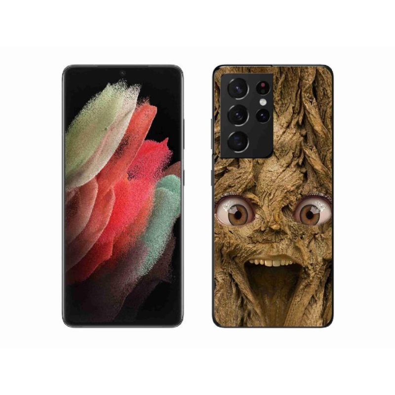 Gelový kryt mmCase na mobil Samsung Galaxy S21 Ultra 5G - veselý strom s očima
