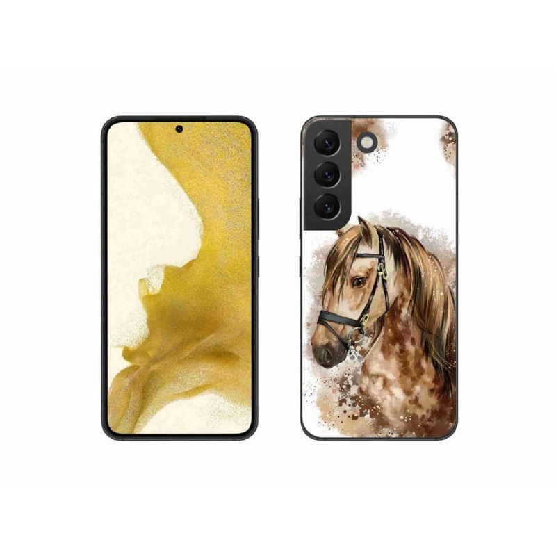 Gelový kryt mmCase na mobil Samsung Galaxy S22 5G - hnědý kreslený kůň