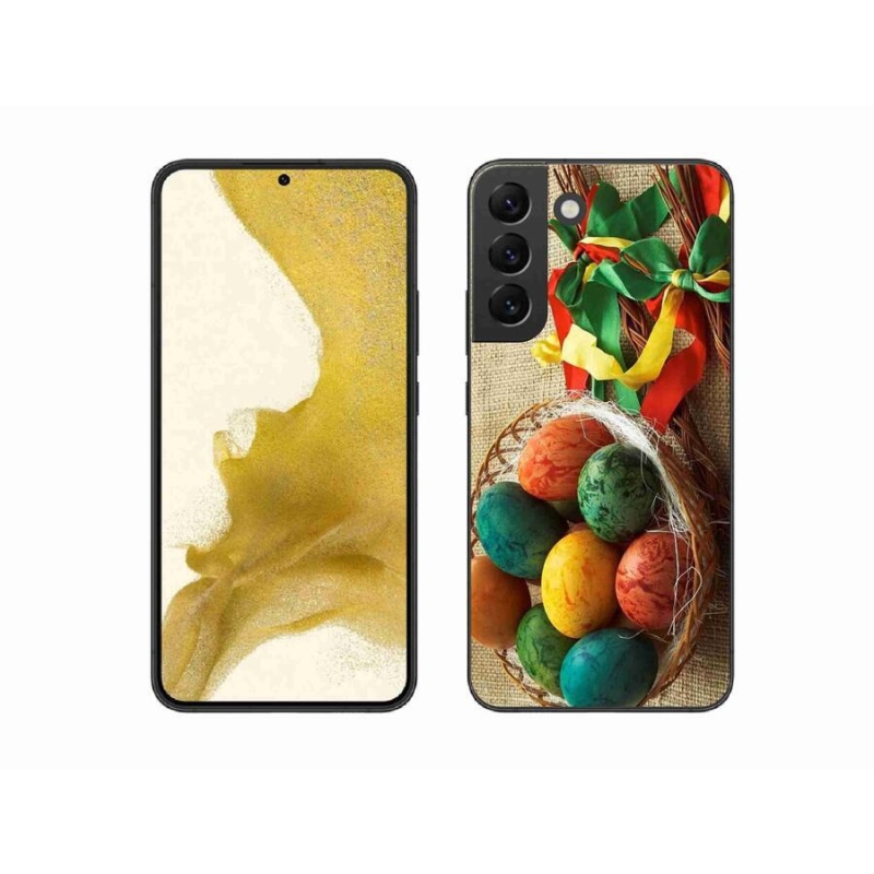 Gelový kryt mmCase na mobil Samsung Galaxy S22+ 5G - pomlázky a vajíčka