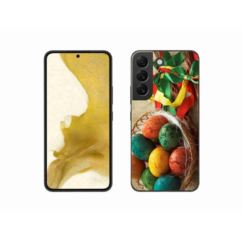 Gelový kryt mmCase na mobil Samsung Galaxy S22 5G - pomlázky a vajíčka