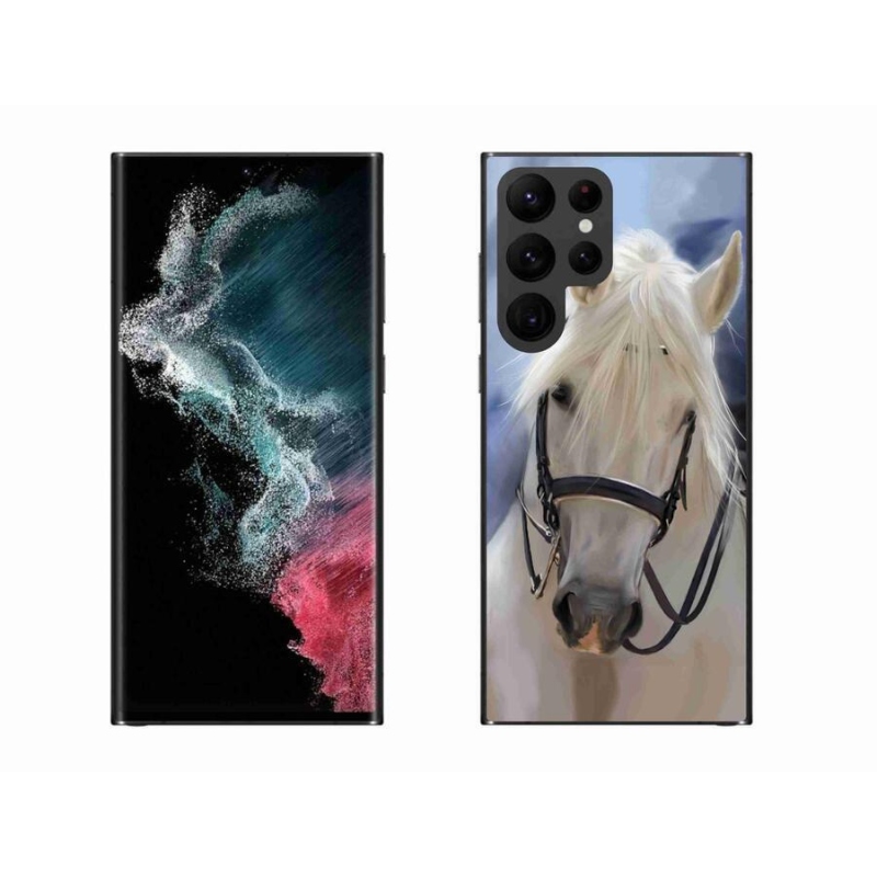 Gelový kryt mmCase na mobil Samsung Galaxy S22 Ultra 5G - bílý kůň