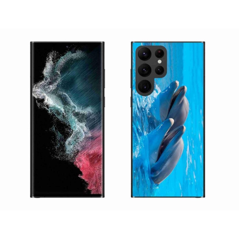 Gelový kryt mmCase na mobil Samsung Galaxy S22 Ultra 5G - delfíni