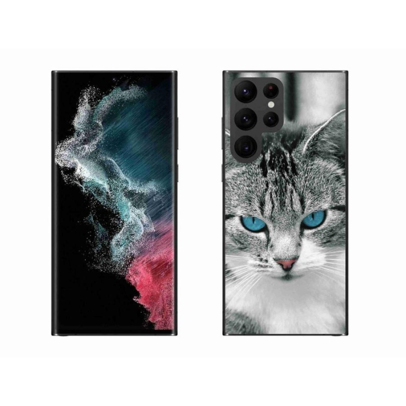 Gelový kryt mmCase na mobil Samsung Galaxy S22 Ultra 5G - kočičí pohled 1
