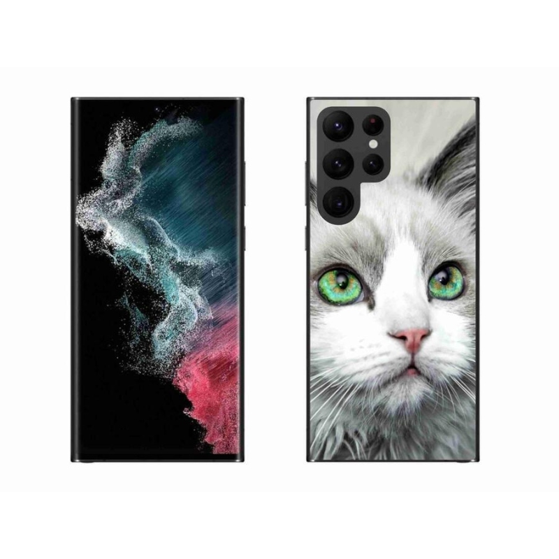 Gelový kryt mmCase na mobil Samsung Galaxy S22 Ultra 5G - kočičí pohled