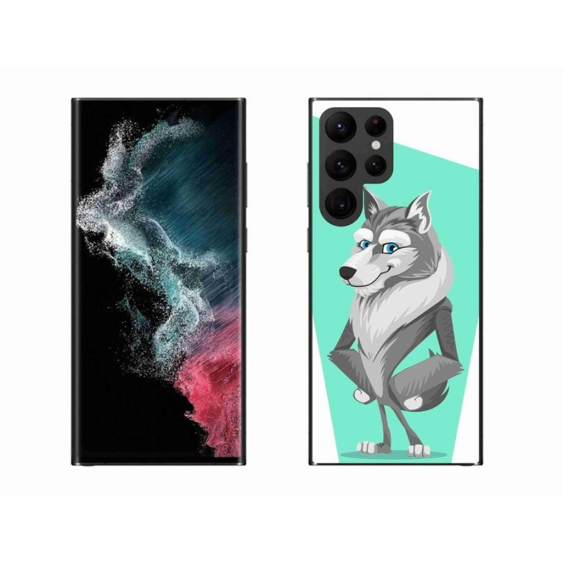 Gelový kryt mmCase na mobil Samsung Galaxy S22 Ultra 5G - kreslený vlk