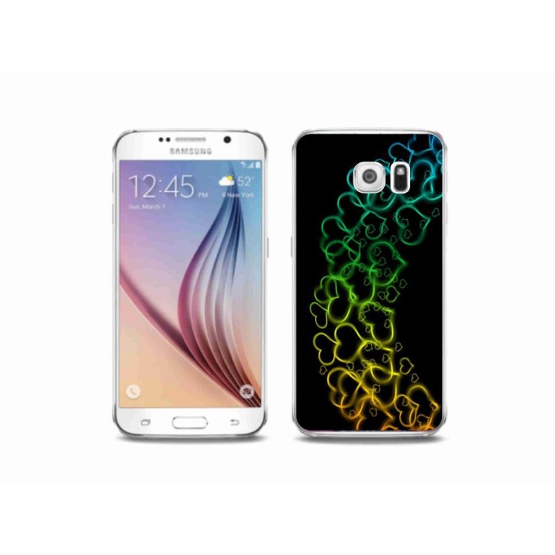 Gelový kryt mmCase na mobil Samsung Galaxy S6 - barevná srdíčka